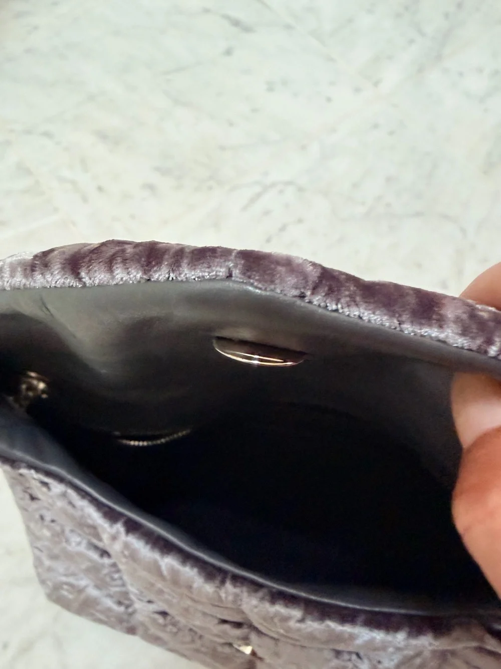 Saint Laurent Small Loulou Puffer Shoulder Bag in Iron Grey Crushed Velvet